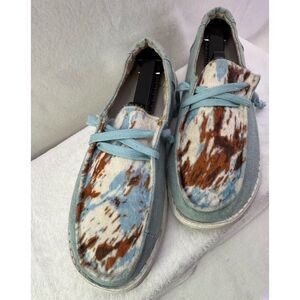 Gypsy Jazz Blue and Brown Moccasins